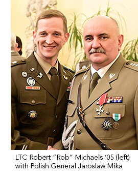 LTC Robert Michaels '05 and General Jaroslaw Mika