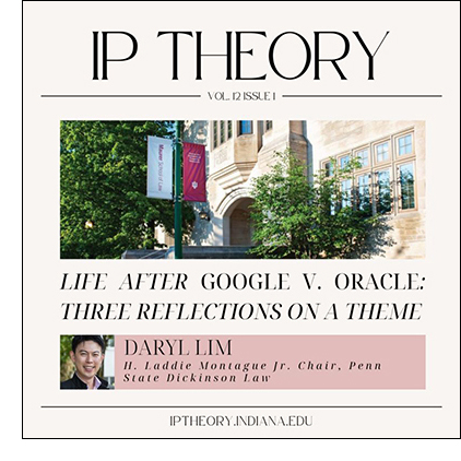 Professor Daryl Lim Publishes Article in IP Theory Journal 