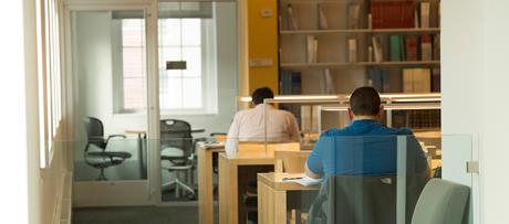 Students in the library