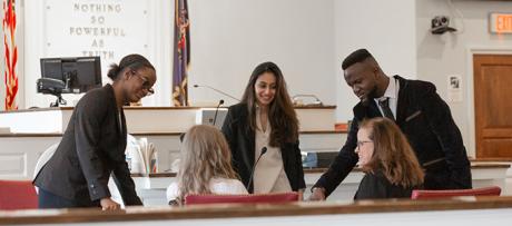 Clinic students in courtroom